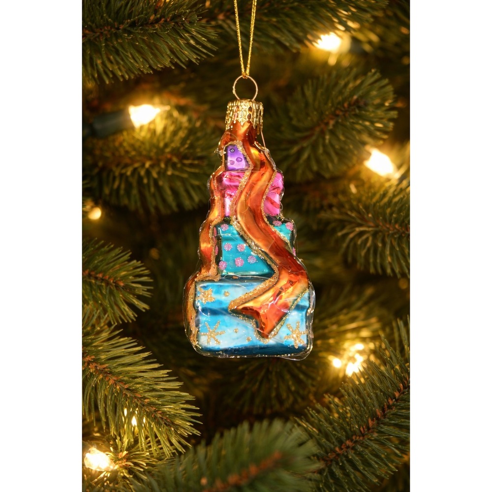 NWT Christopher‎ Radko Glass Christmas Ornament Stacked Gifts Hand-Painted